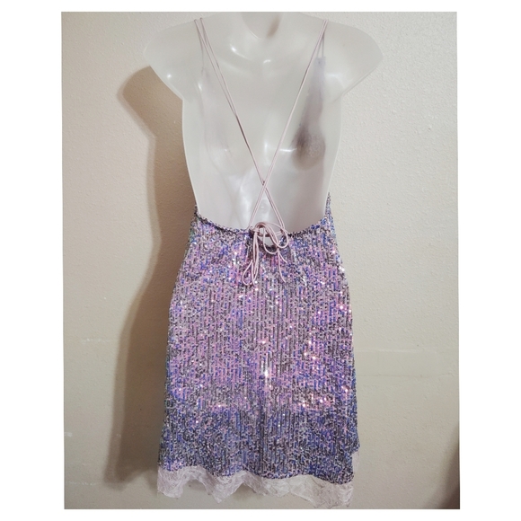 Free People Rise & Shine Sheer Lavender Mini Dress Size XS - Picture 3 of 8